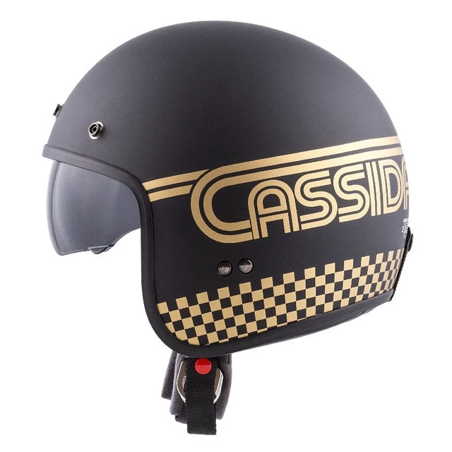 Motorcycle Helmet Cassida Oxygen Rondo - Black Matte/Gold, XS (53-54)