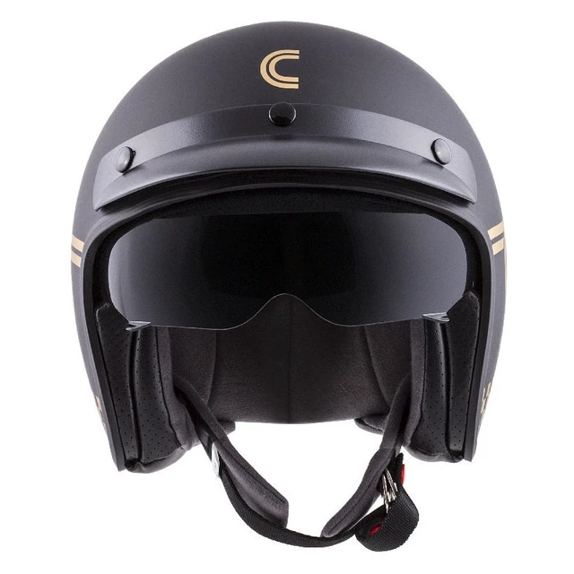 Motorcycle Helmet Cassida Oxygen Rondo - Black Matte/Gold, XL (61-62)