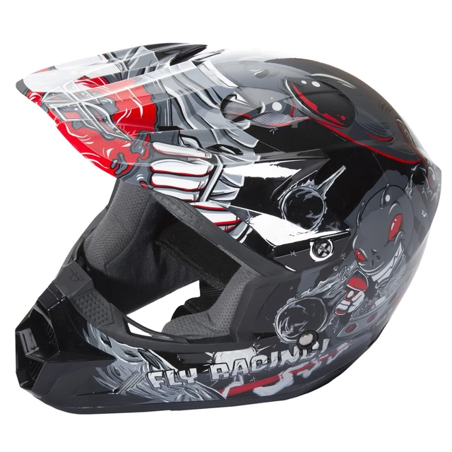 Fly Racing Kinetic Youth Invasion Kinder Motocross Helm - weiß-rosa - grau