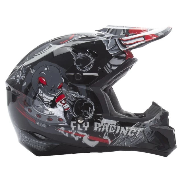 Children's Motocross Helmet Fly Racing Kinetic Youth Invasion - White-Pink