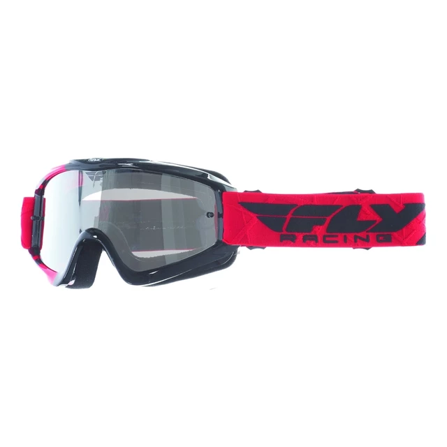 Fly Racing RS Zone Motocross Brille - schwarz/rot, klare Visier mit Zapfen für Sliden - schwarz/rot, klare Visier mit Zapfen für Sliden