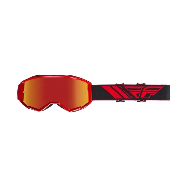 Motocross Goggles Fly Racing Zone 2019 - Black, Silver Chrome Plexi - Red, Red Chrome Plexi