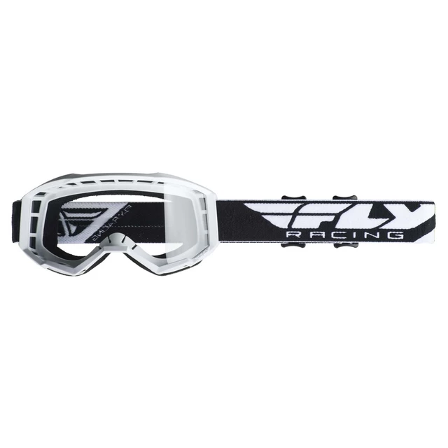 Motocross szemüveg Fly Racing Focus 2019 - narancssárga, átlátszó plexi - fehér, átlátszó plexi