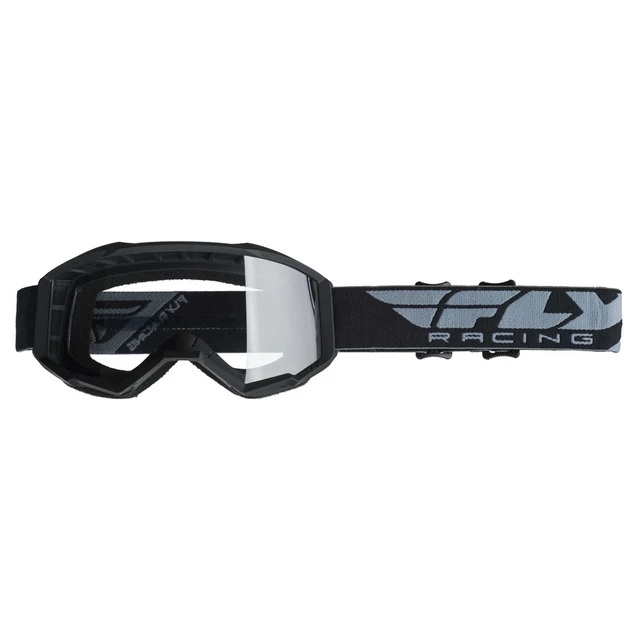 Motocross Goggles Fly Racing Focus 2019 - Hi-Vis, Clear Plexi without Pins - Black, Clear Plexi without Pins