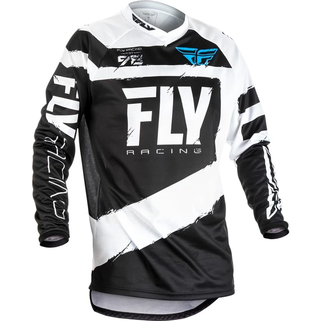 Motocross Jersey Fly Racing F-16 2018 - Black-White - Black-White
