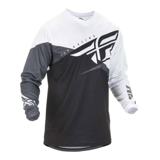 Motocross Jersey Fly Racing F-16 2019 - Black/White/Grey - Black/White/Grey