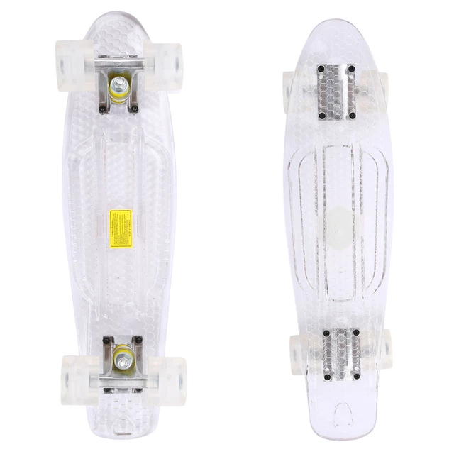 Pennyboard Maronad Retro Transparent W/ Light Up Wheels - White