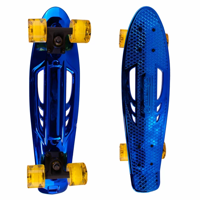 Pennyboard Karnage Chrome Retro - Silver-Blue - Blue-Yellow