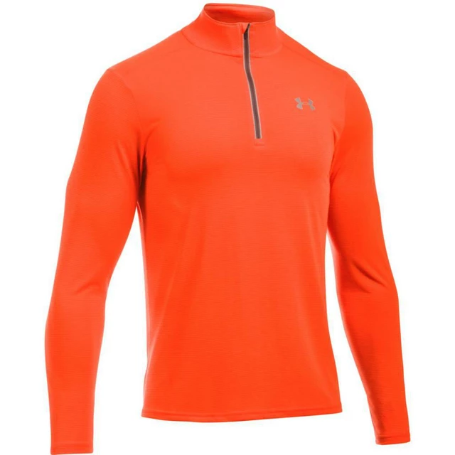 Men’s Sweatshirt Under Armour Threadborne Streaker 1/4 Zip - Steel Light Heather/Charcoal Medium Heather/Reflective - Orange