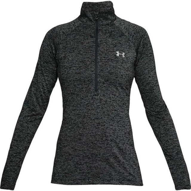 Dámska funkčná mikina Under Armour New Tech 1/2 Zip - Twist - S - BLACK / BLACK / METALLIC SILVER