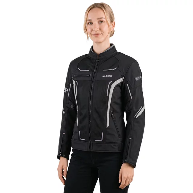 Letní dámská moto bunda W-TEC Mirelia - černo-šedo-růžová
