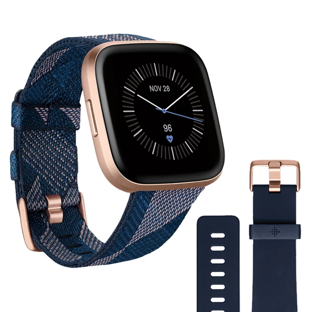 Fitbit Versa 2 Special Edition Navy & Pink Woven Smartwatch