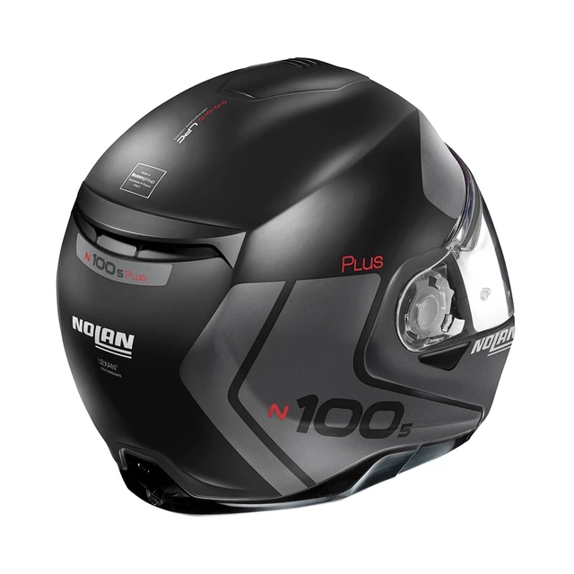 Moto prilba Nolan N100-5 Plus Distinctive N-Com P/J - Glossy Black-Fluo