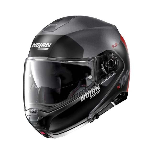 Moto prilba Nolan N100-5 Plus Distinctive N-Com P/J - Glossy Black-Fluo