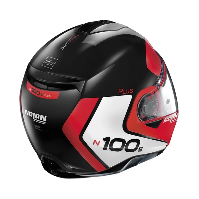 Motorcycle Helmet Nolan N100-5 Plus Distinctive N-Com P/J - Glossy Black-Fluo