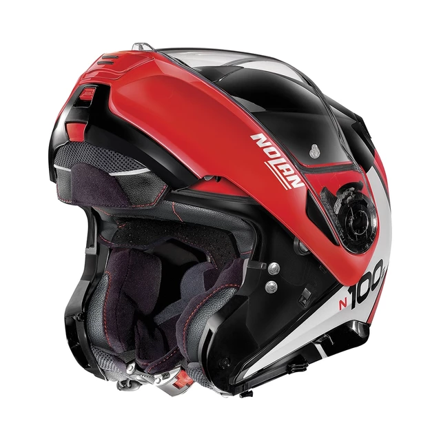 Moto prilba Nolan N100-5 Plus Distinctive N-Com P/J - Glossy Black-Fluo