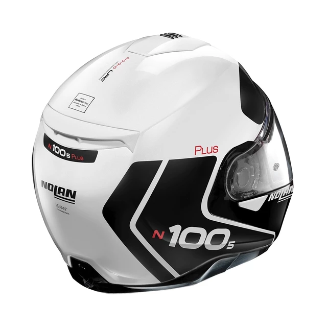 Motorcycle Helmet Nolan N100-5 Plus Distinctive N-Com P/J - Glossy Black-Fluo