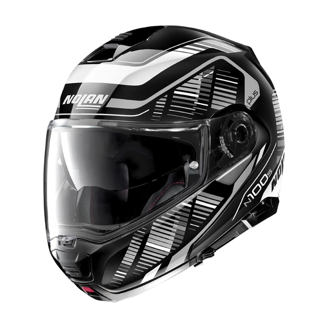 Motorcycle Helmet Nolan N100-5 Plus Starboard N-Com P/J - Glossy Black - Glossy Black