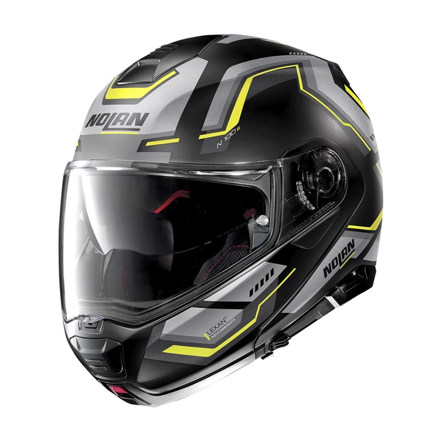 Moto helma Nolan N100-5 Upwind N-Com P/J - Glossy Black-Red