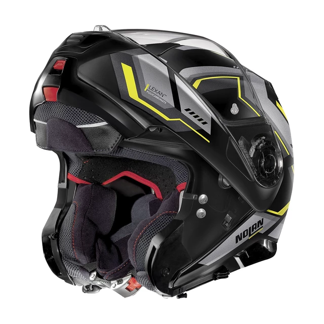 Moto helma Nolan N100-5 Upwind N-Com P/J - Glossy Black-Red