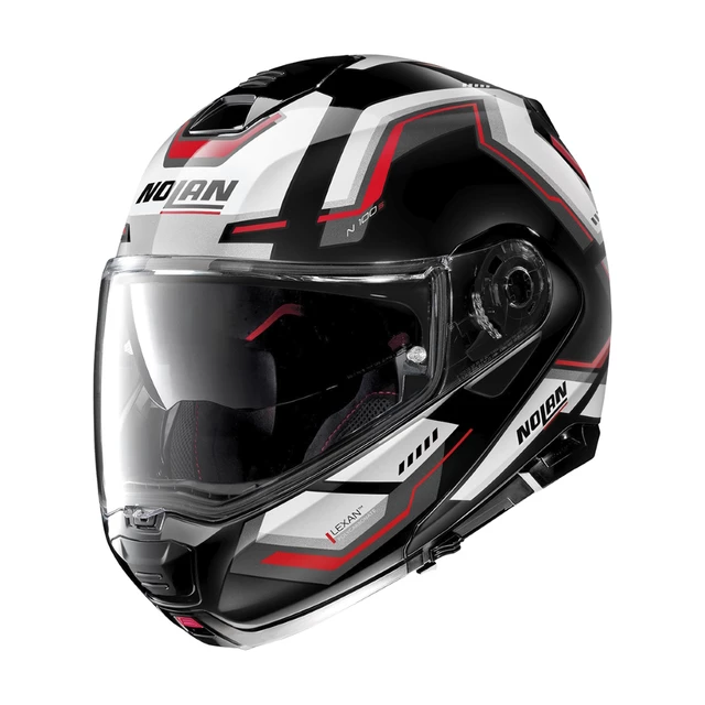 Moto helma Nolan N100-5 Upwind N-Com P/J - Glossy Black-Blue-Red - Glossy Black-Red