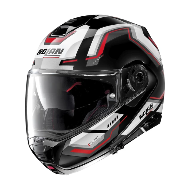 Moto helma Nolan N100-5 Upwind N-Com P/J - Glossy Black-Red