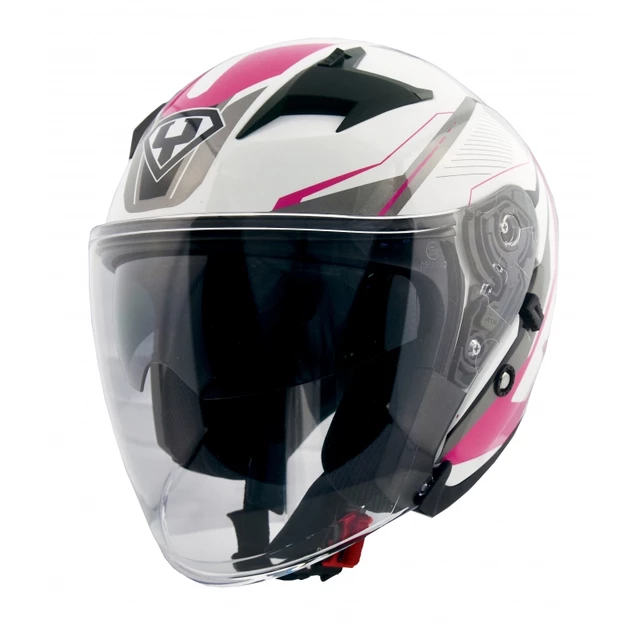 Moto helma Yohe 878-1M Graphic - růžová, XS (53-54) - růžová