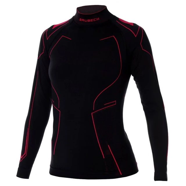 Women’s Thermal Motorcycle T-Shirt Brubeck Cooler LS14350 - Black/Amaranth