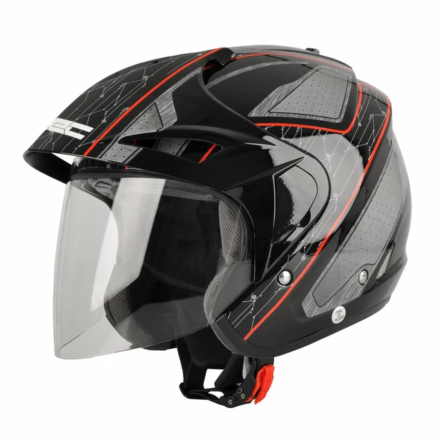 Motorcycle Helmet W-TEC NK-629 - White - Black-Red