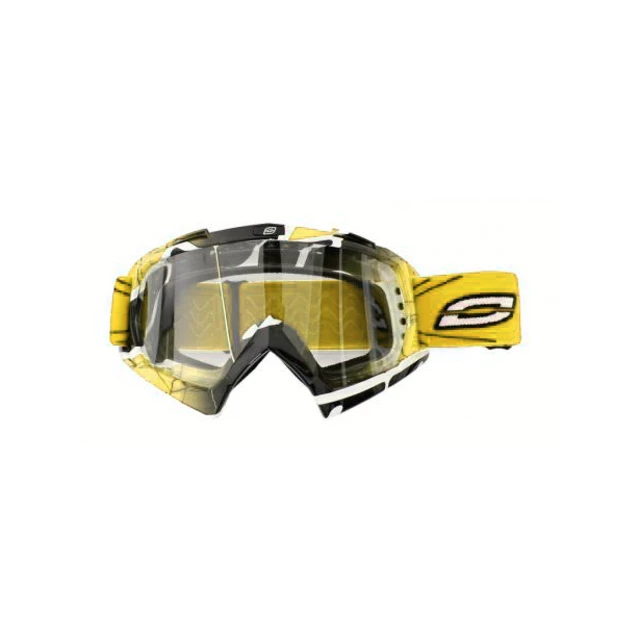 Motocross Goggles Ozone Mud - White - Yellow