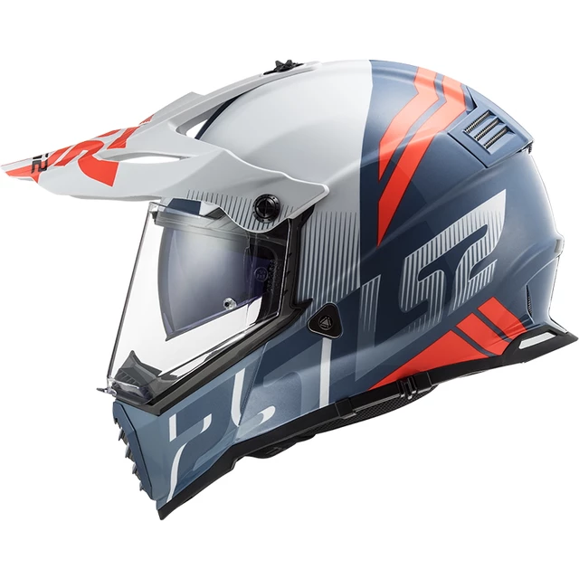 Motorcycle Helmet LS2 MX436 Pioneer Evo - Knight Titanium Orange