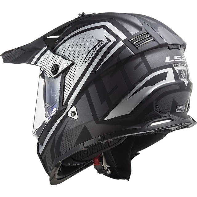 LS2 MX436 Pioneer Evo Motorradhelm - Router Matt Black H-V Yellow