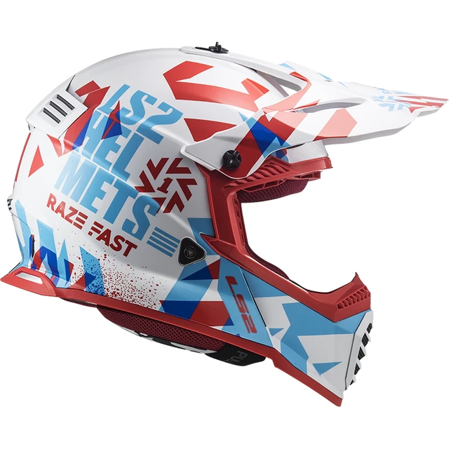 Juniorská moto přilba LS2 MX437J Fast Evo Mini Funky - Funky Red White