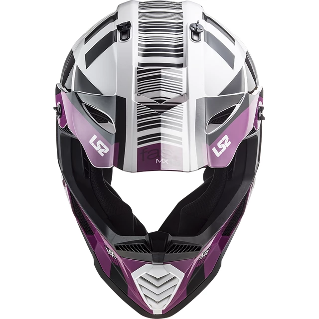 Motorradhelm LS2 MX437 Fast Evo XCode - Glänzendes Weißviolett