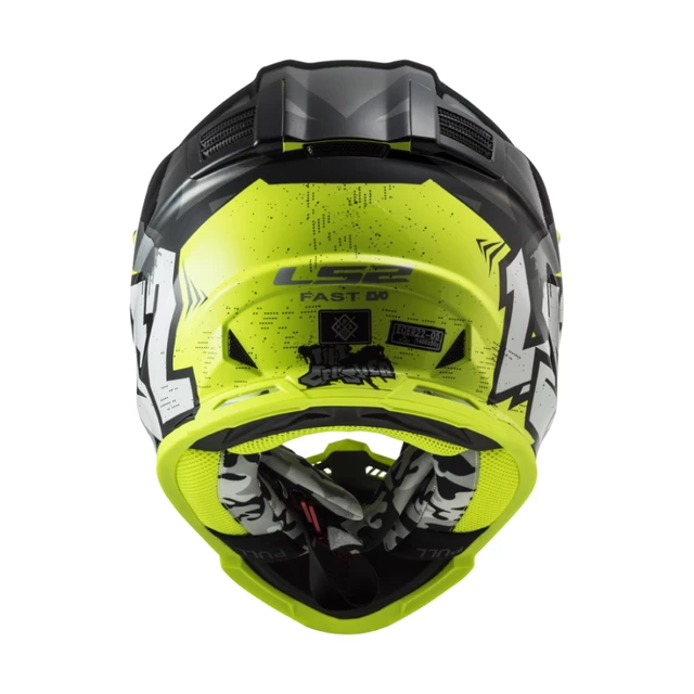 Juniorská moto prilba LS2 MX437J Fast Evo Mini Crusher - Black Yellow