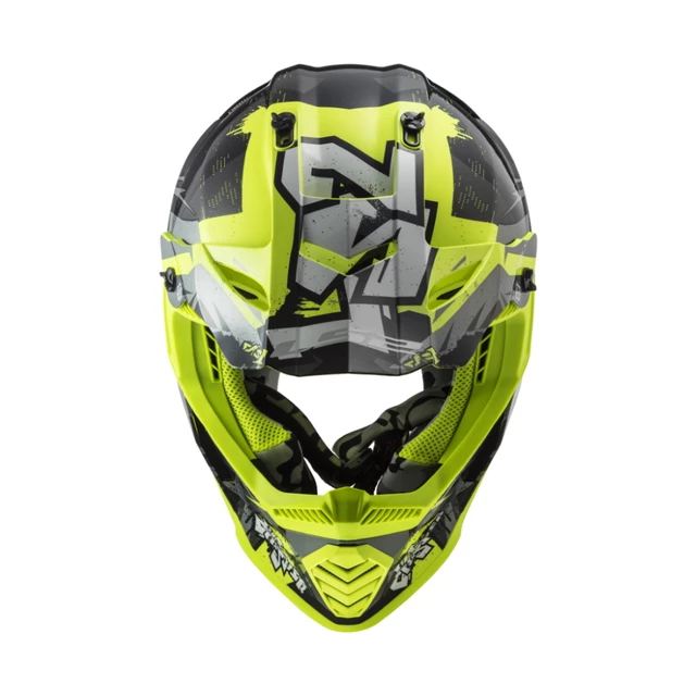 Junior Motorcycle Helmet LS2 MX437J Fast Evo Mini Crusher - Black Yellow