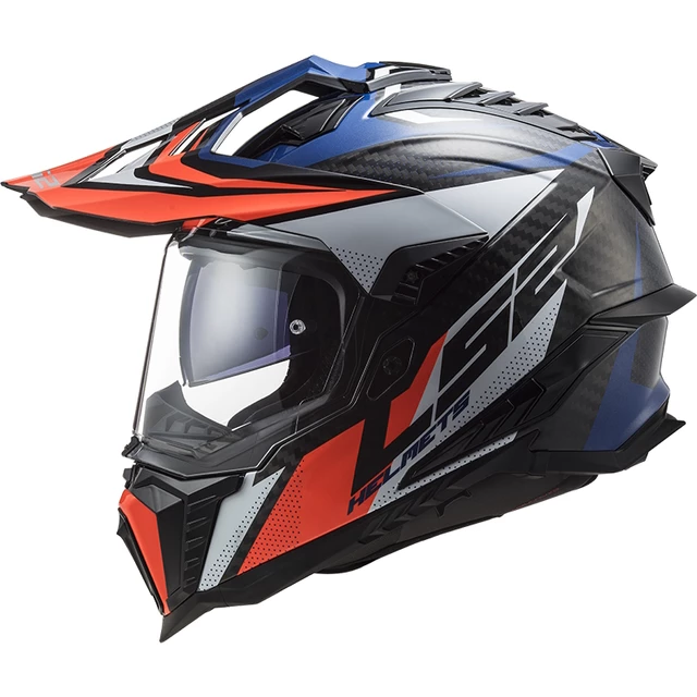 Enduro Helmet LS2 MX701 Explorer C Focus - Gloss Blue White Red