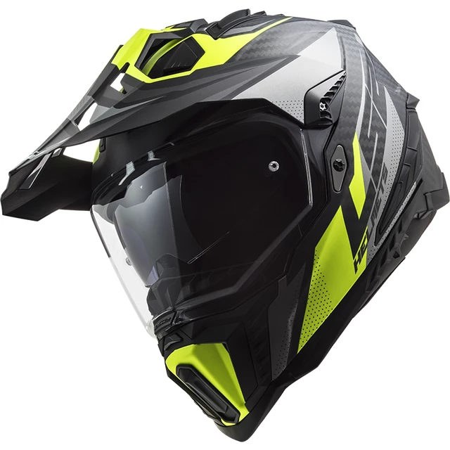 Enduro Helmet LS2 MX701 Explorer C Focus - Matt Titanium H-V Yellow