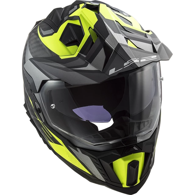 Enduro Helmet LS2 MX701 Explorer C Focus - Matt Titanium H-V Yellow