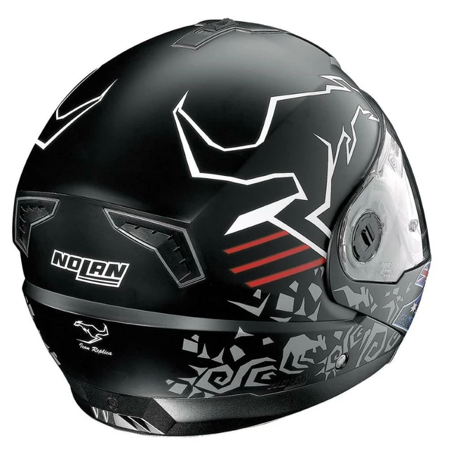 Motorcycle Helmet Nolan N104 Absolute Iconic Replica N-Com C. Stoner Flat Black - Black and Graphics