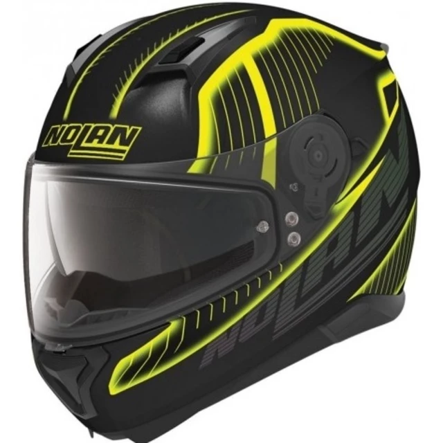 Moto prilba Nolan N87 Harp N-Com Flat Black-Yellow