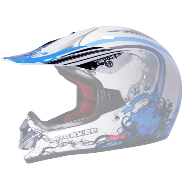 Replacement Visor for WORKER V310 Junior Helmet - Red - White-Blue