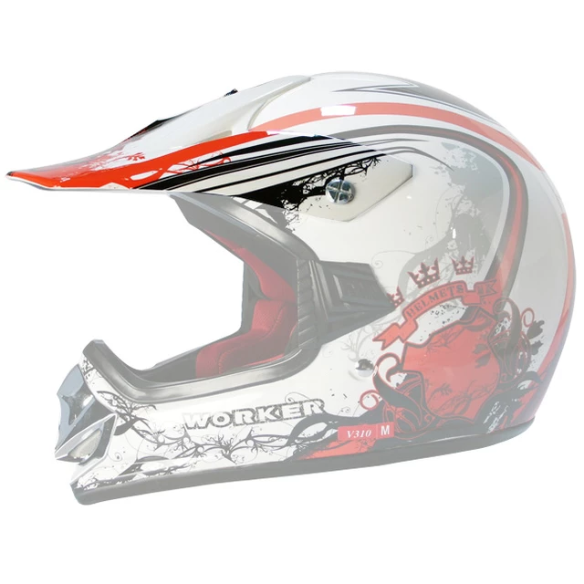 Replacement Visor for WORKER V310 Junior Helmet - bela-rdeča