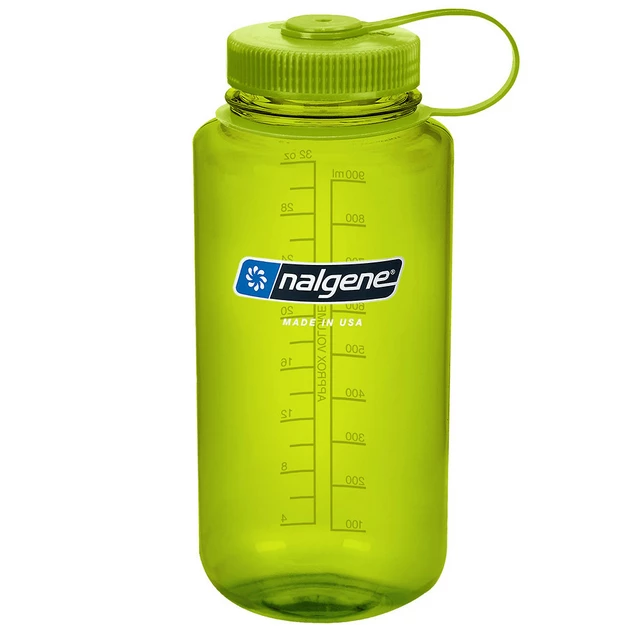 NALGENE Wide Mouth 1 l Outdoor-Trinkflasche - Clear 32 WM - Spring Green 32 WM