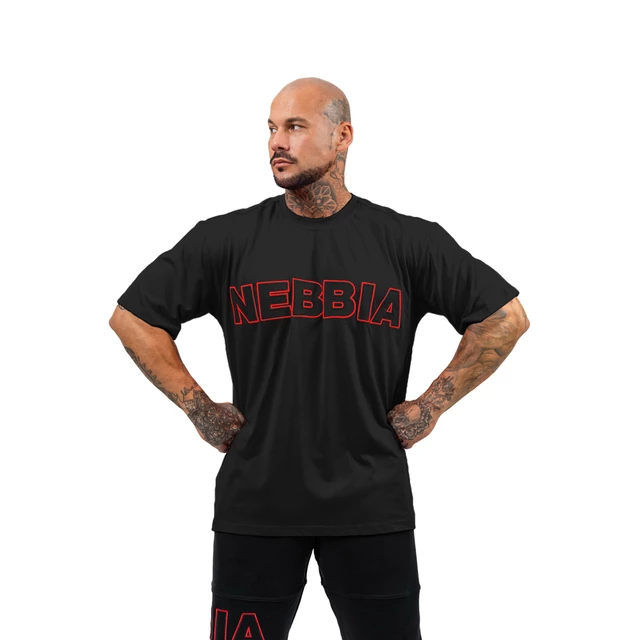 Tričko s krátkym rukávom Nebbia Legacy 711 - White - Black