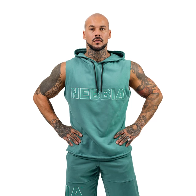 Bluza bez rękawów z kapturem Nebbia Iron Beast 710 - Zielony - Zielony