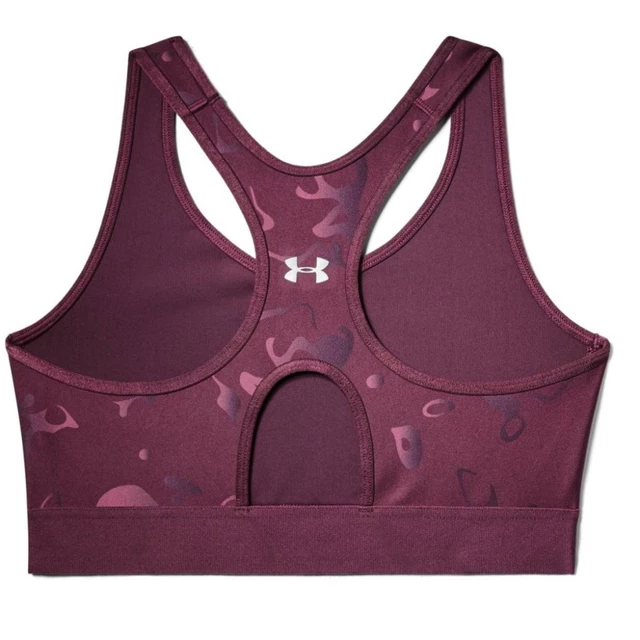 Women’s Sports Bra Under Armour Mid Keyhole Print - Level Purple