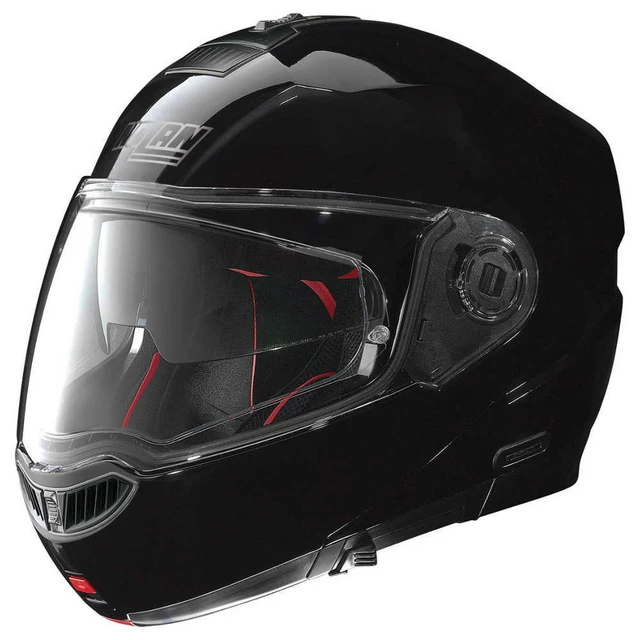 Moto helma Nolan N104 Absolute Classic N-Com - Flat Black - Glossy Black