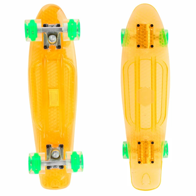 Pennyboard Maronad Retro Transparent W/ Light Up Wheels - Blue - Orange