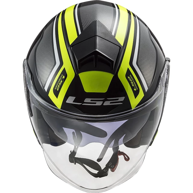 LS2 OF573 Twister II Flix Motorradhelm - Black H-V Yellow